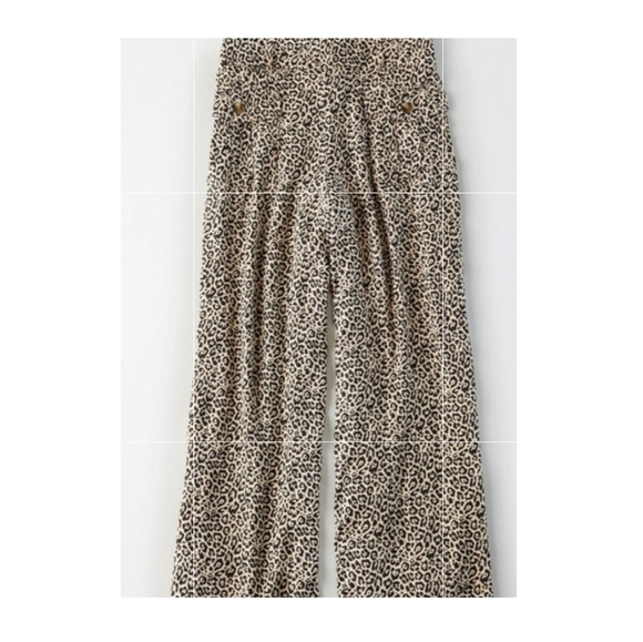 American Eagle Wide Leg Leopard Pants - Picture 2 of 5